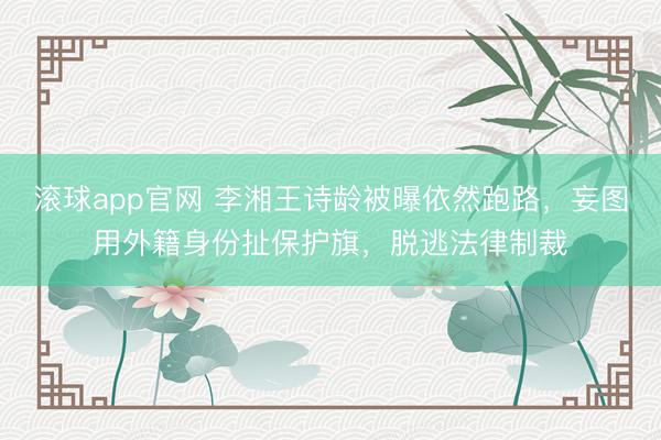滚球app官网 李湘王诗龄被曝依然跑路，妄图用外籍身份扯保护旗，脱逃法律制裁