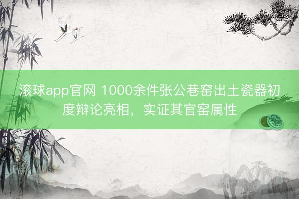 滚球app官网 1000余件张公巷窑出土瓷器初度辩论亮相，实证其官窑属性