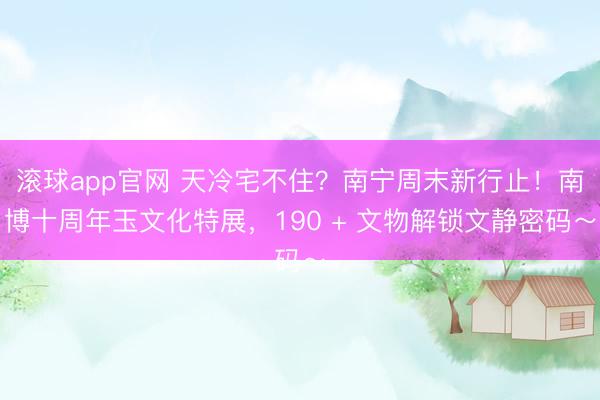 滚球app官网 天冷宅不住？南宁周末新行止！南博十周年玉文化特展，190 + 文物解锁文静密码～