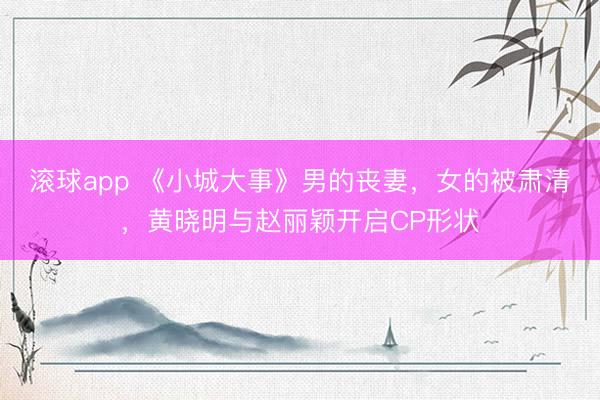滚球app 《小城大事》男的丧妻，女的被肃清，黄晓明与赵丽颖开启CP形状