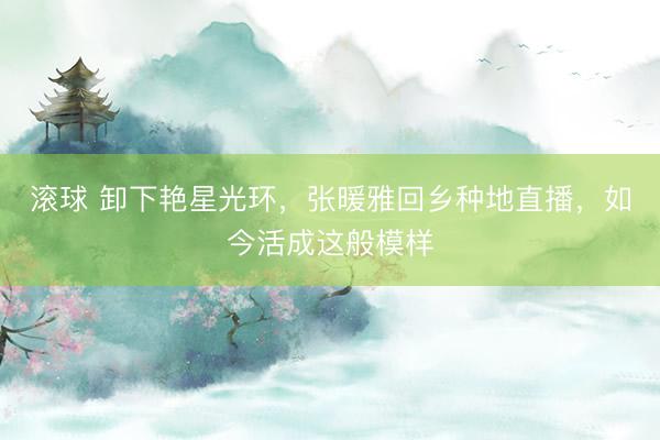 滚球 卸下艳星光环，张暖雅回乡种地直播，如今活成这般模样