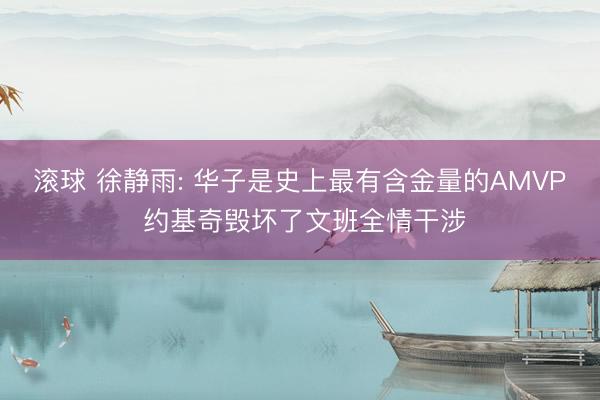 滚球 徐静雨: 华子是史上最有含金量的AMVP 约基奇毁坏了文班全情干涉