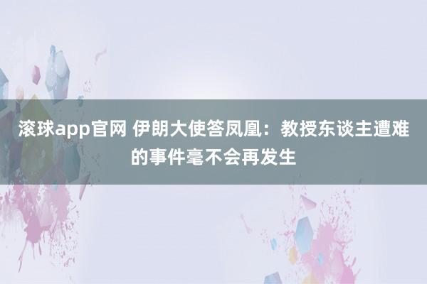 滚球app官网 伊朗大使答凤凰：教授东谈主遭难的事件毫不会再发生