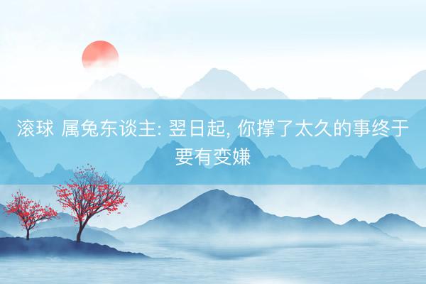 滚球 属兔东谈主: 翌日起， 你撑了太久的事终于要有变嫌