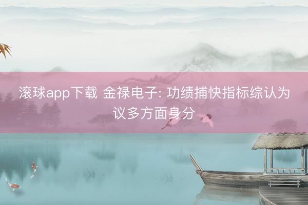 滚球app下载 金禄电子: 功绩捕快指标综认为议多方面身分