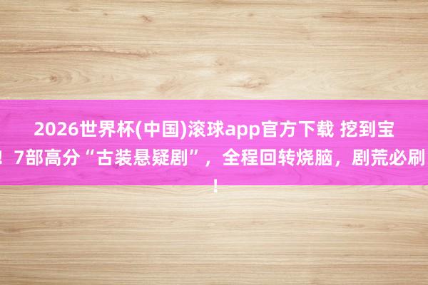 2026世界杯(中国)滚球app官方下载 挖到宝！7部高分“古装悬疑剧”，全程回转烧脑，剧荒必刷！