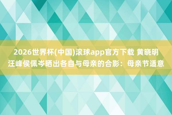 2026世界杯(中国)滚球app官方下载 黄晓明汪峰侯佩岑晒出各自与母亲的合影：母亲节适意