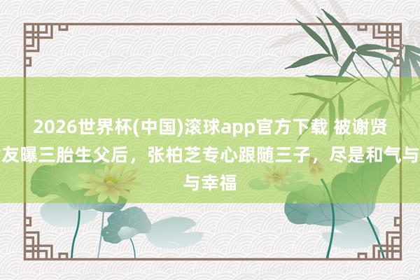 2026世界杯(中国)滚球app官方下载 被谢贤前女友曝三胎生父后,张柏芝专心跟随三子,尽是和气与幸福