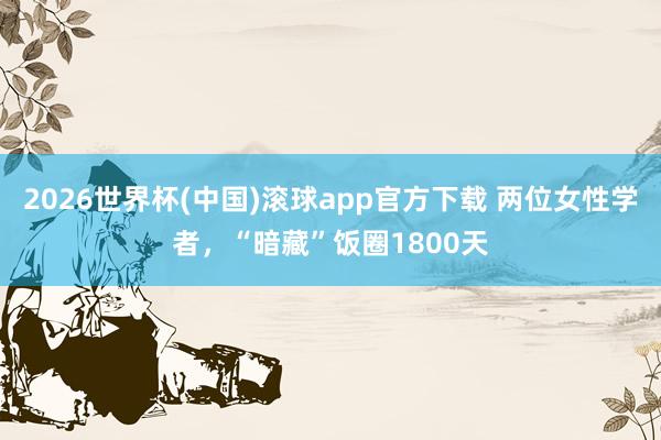 2026世界杯(中国)滚球app官方下载 两位女性学者,“暗藏”饭圈1800天