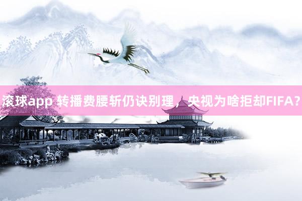 滚球app 转播费腰斩仍诀别理，央视为啥拒却FIFA？