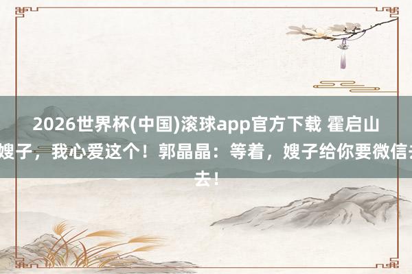 2026世界杯(中国)滚球app官方下载 霍启山：嫂子，我心爱这个！郭晶晶：等着，嫂子给你要微信去！
