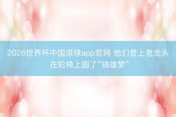 2026世界杯中国滚球app官网 他们登上老龙头 在轮椅上圆了“骁雄梦”