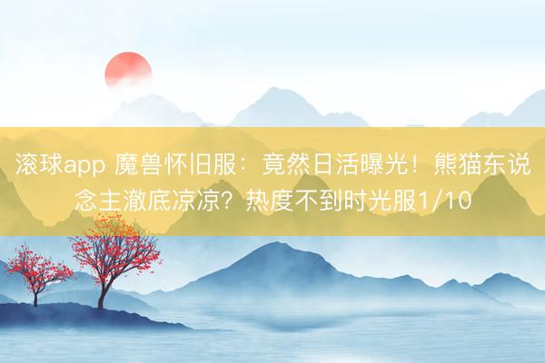 滚球app 魔兽怀旧服：竟然日活曝光！熊猫东说念主澈底凉凉？热度不到时光服1/10