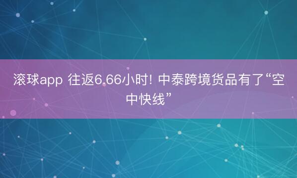 滚球app 往返6.66小时! 中泰跨境货品有了“空中快线”