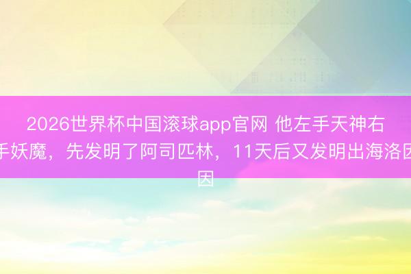2026世界杯中国滚球app官网 他左手天神右手妖魔，先发明了阿司匹林，11天后又发明出海洛因