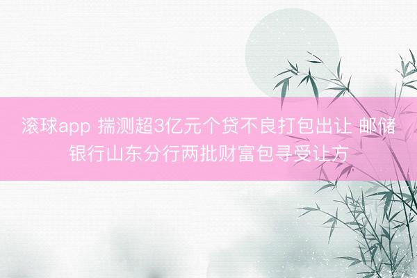 滚球app 揣测超3亿元个贷不良打包出让 邮储银行山东分行两批财富包寻受让方