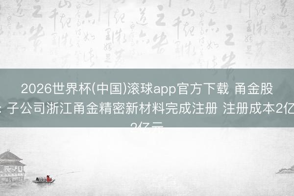 2026世界杯(中国)滚球app官方下载 甬金股份: 子公司浙江甬金精密新材料完成注册 注册成本2亿元