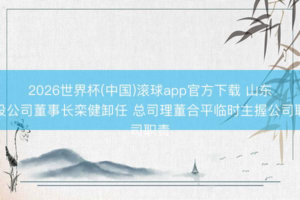 2026世界杯(中国)滚球app官方下载 山东国投公司董事长栾健卸任 总司理董合平临时主握公司职责