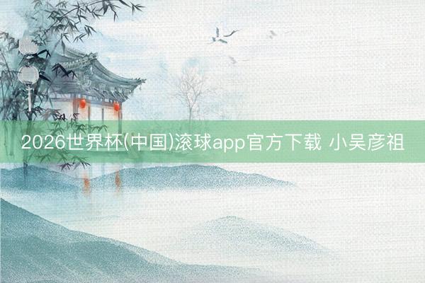 2026世界杯(中国)滚球app官方下载 小吴彦祖