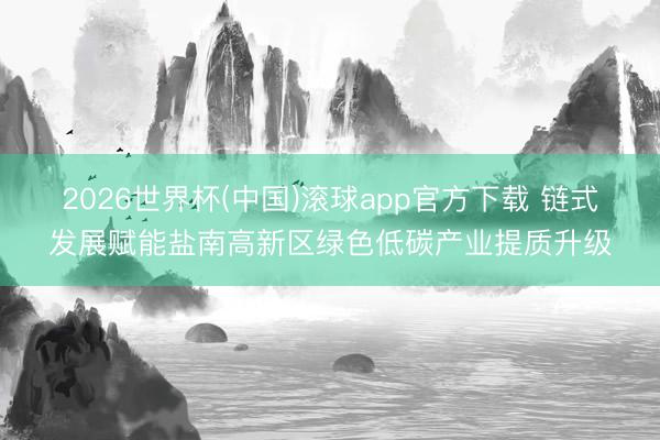 2026世界杯(中国)滚球app官方下载 链式发展赋能盐南高新区绿色低碳产业提质升级